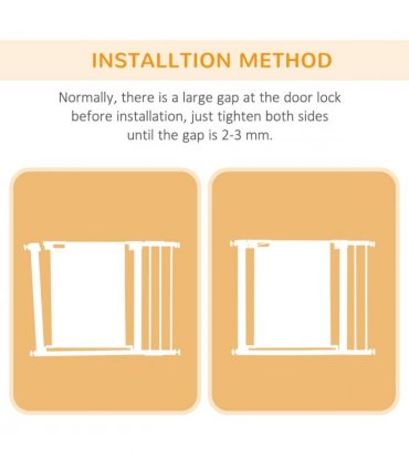 Pressure Fit Safety Gate for Doors, Dog Gate Auto Close, 75-103 cm White PawHut
