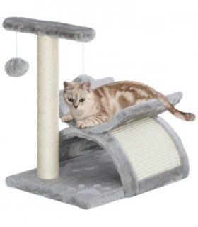 Cat Tree Plush Scratcher Activity Play Center Tunnel Dangling Ball