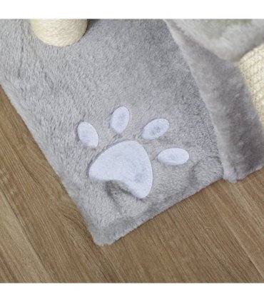 Cat Tree Plush Scratcher Activity Play Center Tunnel Dangling Ball