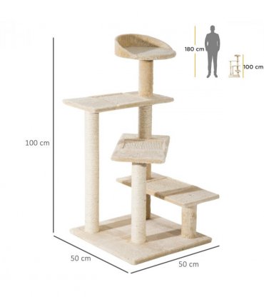 Cat Tree Scratcher Climbing Post Kitten Pets Scratching Furniture Tower Pawhut