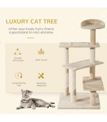 Cat Tree Scratcher Climbing Post Kitten Pets Scratching Furniture Tower Pawhut