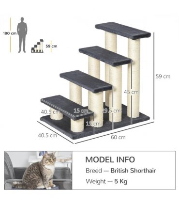 Pet Stair Dog Cat Step Ladder Climb Plush Soft Comfort Particle Board