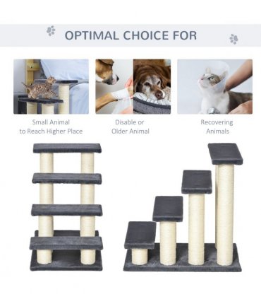 Pet Stair Dog Cat Step Ladder Climb Plush Soft Comfort Particle Board