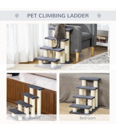 Pet Stair Dog Cat Step Ladder Climb Plush Soft Comfort Particle Board