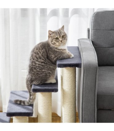 Pet Stair Dog Cat Step Ladder Climb Plush Soft Comfort Particle Board
