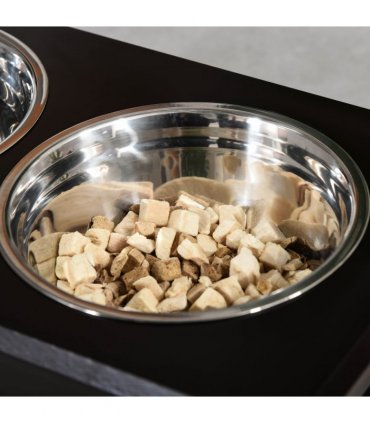 Pet Feeder Raised Dog Bowls Stainless Steel Brown 58.4L x 30.5W x 25.4H cm