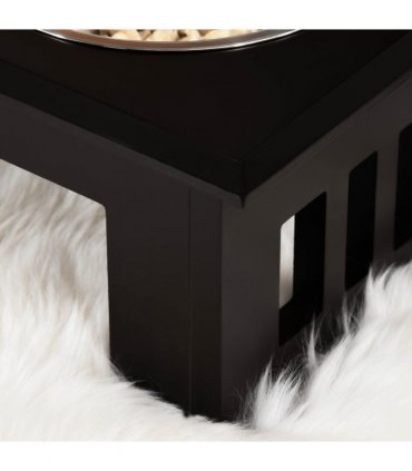 Pet Feeder Raised Dog Bowls Stainless Steel Brown 58.4L x 30.5W x 25.4H cm