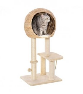 100cm Cat Tree Tower Kitten Climbing Tower W/ Scratching Post Condo  Pawhut
