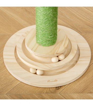 Cat Tree Cactus Sisal Scratching Post Interactive Fun Roller Exerciser Pawhut