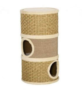 Cat Scratching Barrel Kitten Tree Tower with Sisal and Seaweed Rope Pawhut
