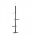 260cm Floor To Ceiling Cat Tree Kitten Tower Adjustable Height - Grey Pawhut