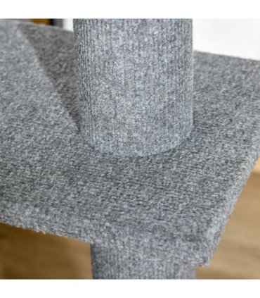 260cm Floor To Ceiling Cat Tree Kitten Tower Adjustable Height - Grey Pawhut
