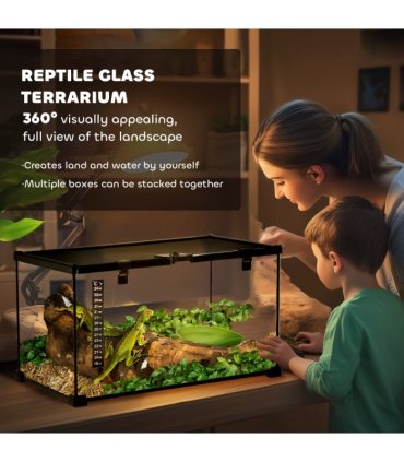 Glass Reptile Terrarium Habitats for Lizards, Frogs, Snake Pawhut