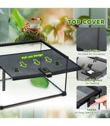 Glass Reptile Terrarium Habitats for Lizards, Frogs, Snake Pawhut