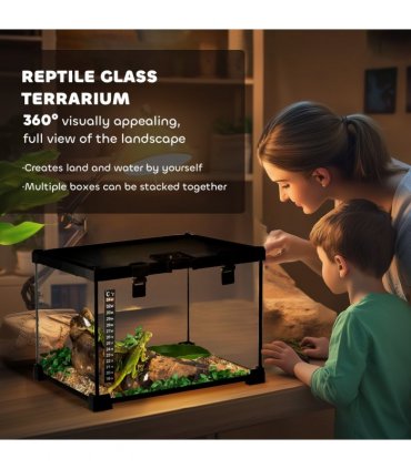 Glass Reptile Terrarium Habitats for Lizards, Frogs, Snake Pawhut