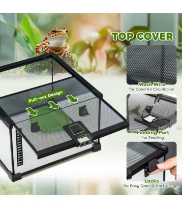 Glass Reptile Terrarium Habitats for Lizards, Frogs, Snake Pawhut