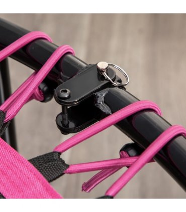 Trampoline Outdoor Bouncer Jumper Adjustable Handle Adult Kid Pink HOMCOM