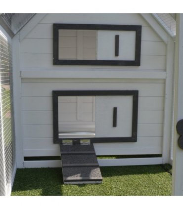 Wooden Chicken Coop Hen House Enclosure with Ramp Run Nesting Box Pawhut