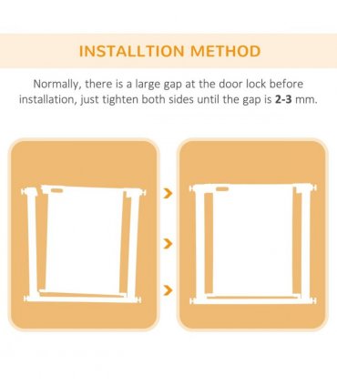 Pressure Fit Safety Gate for Stairs w/ Auto Close 75-82 cm - Black Pawhut