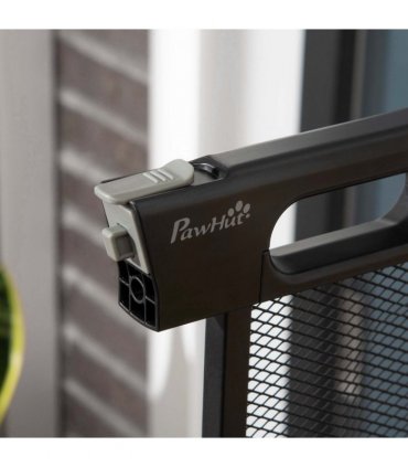 Pressure Fit Safety Gate for Stairs w/ Auto Close 75-82 cm - Black Pawhut