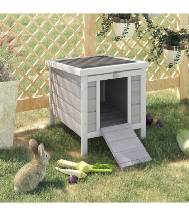 Wooden Rabbit Hutch Bunny Cage Guinea Pig House Pet Habitat Ferret Pawhut