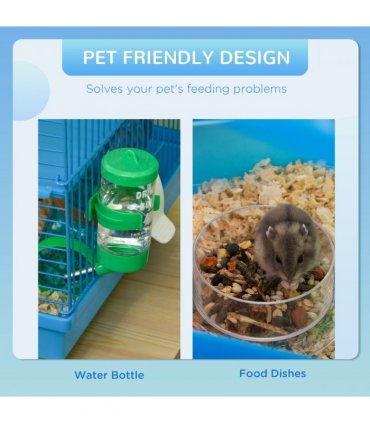 5 Tiers Blue Plastic Hamster Cage Animal Travel Carrier Habitat Kit