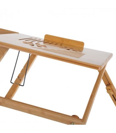 Bamboo Natural wood finish 55L x 35W x 22-30H cm Laptop Desk Tray
