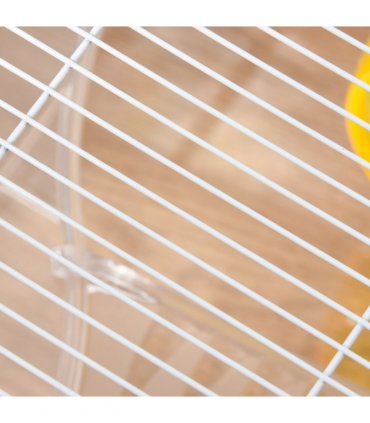 Portable 2 Storey Hamster Cage w/Running Wheel Drinker Feeding Bowl Transparent