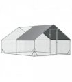 Pet Playpen Large Galvanized Chicken Coop with Cover Silver 3L x 4W x 2H m