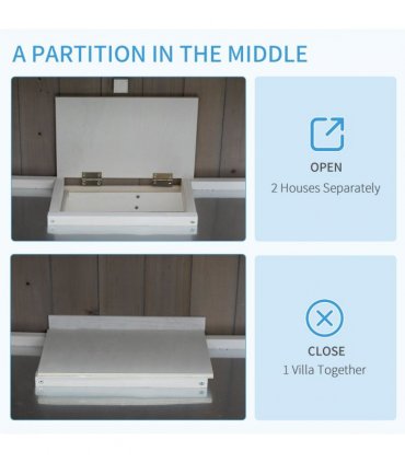 Rabbit Hutch Grey Fir Wood 100H x 122L x 50Wcm Two-Tier with Wheels & Cover