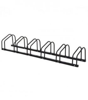 6 Bike Parking Rack Locking Storage Stand Holder Floor Wall Mount Black HOMCOM