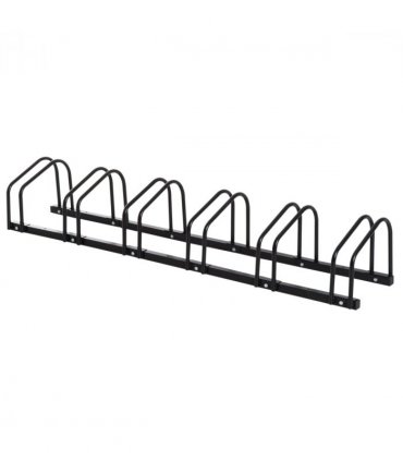 6 Bike Parking Rack Locking Storage Stand Holder Floor Wall Mount Black HOMCOM