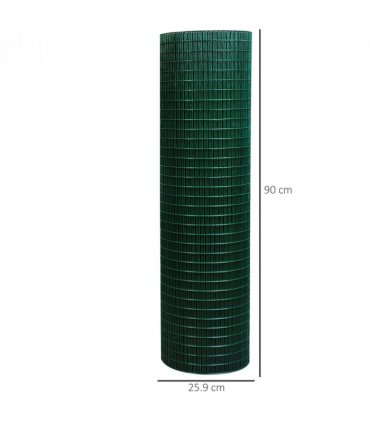 PVC Coated Welded Wire Mesh Chicken Poultry Aviary Fence Run Hutch Pet PawHut