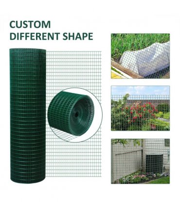 PVC Coated Welded Wire Mesh Chicken Poultry Aviary Fence Run Hutch Pet PawHut