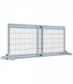 Pet Gate Adjustable Wooden Pet Gate - Freestanding Dog Barrier for Doorway, Grey