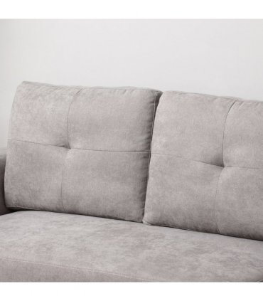 HOMCOM Linen-Look L-Shaped Sofa Bed w/ Storage Bed Sleeper Flat Studio Grey