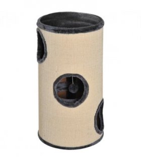 Cat Scratching Barrel Sisal Activity Center 3 Dens Observation Deck 70H Pawhut