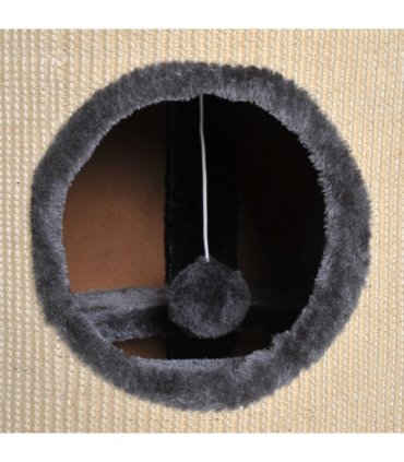 Cat Scratching Barrel Sisal Activity Center 3 Dens Observation Deck 70H Pawhut