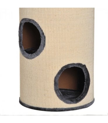 Cat Scratching Barrel Sisal Activity Center 3 Dens Observation Deck 70H Pawhut