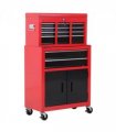 Portable Toolbox Tool Box Top Chest Cabinet Garage Storage Roll Cab Red HOMCOM