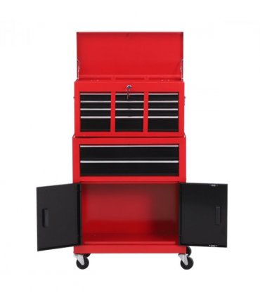 Portable Toolbox Tool Box Top Chest Cabinet Garage Storage Roll Cab Red HOMCOM
