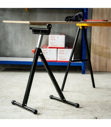 Woodworking Metal Roller Stand Wood Work Rest Adjustable Support HOMCOM