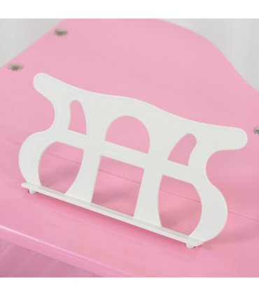 CHILD-SIZE PIANO: 30 Keys Mini Kids Piano with Music Stand and Bench - Pink