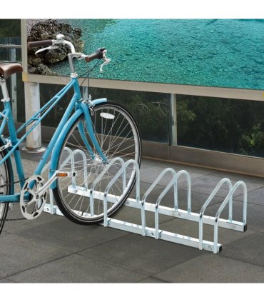 5 Bike Parking Rack Locking Storage Stand Holder Floor Wall Mount HOMCOM