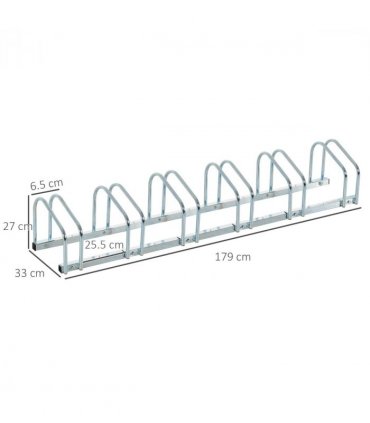 Bike Parking Rack 6 Bike Locking Storage Stand Holder Floor Wall Mount HOMCOM