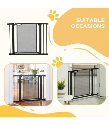 Pressure Fit Safety Gate for Doors Dog Gate Auto Close, 75-103 cm Black PawHut