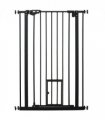 Extra Tall Dog Gate with Cat Door Auto Close for Stairs 74-80 cm Wide Pawhut