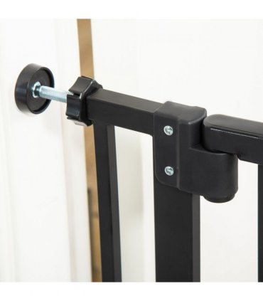 Extra Tall Dog Gate with Cat Door Auto Close for Stairs 74-80 cm Wide Pawhut