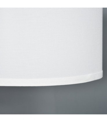 Floor Lamp with Linen Lampshade Round Base for Living Room Bedroom - White