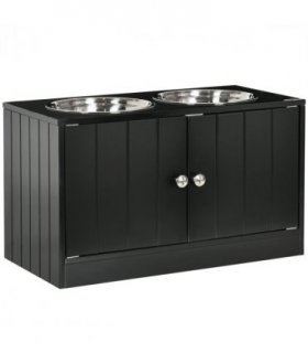 Raised Dog Bowls for Large Dogs Feeding Station Stand, Storage - Pawhut